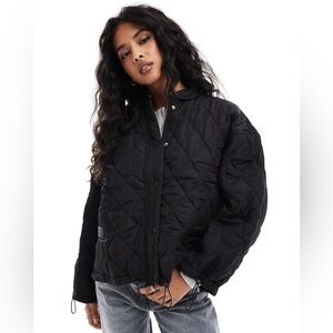 ZARA | Black Puffer Jacket with Stand-Up Collar